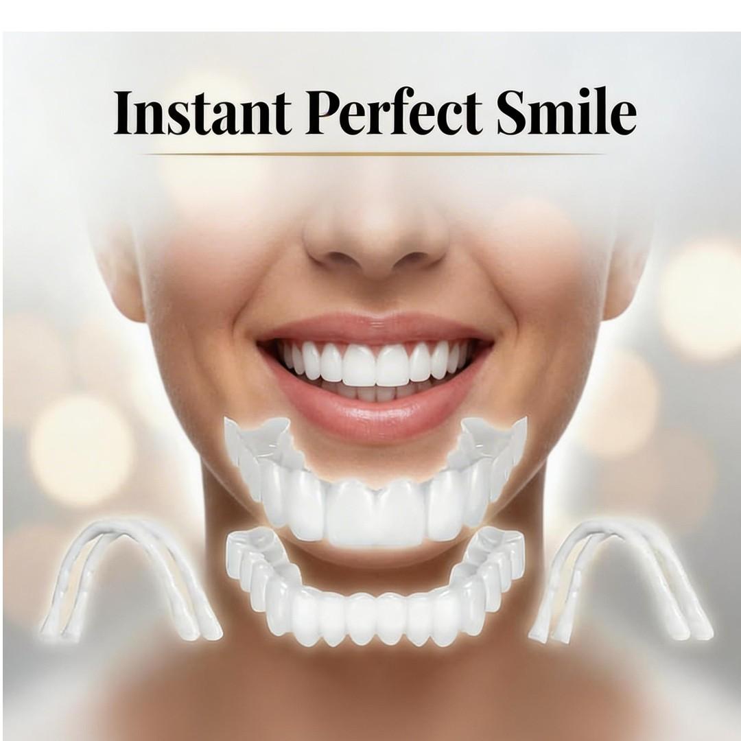 [3 Pack] Unisex Clip-On Veneers — Temporary Tooth Repair Kit | Natural Appearance | Reusable Dentures | A Must-Have for Photos & Parties