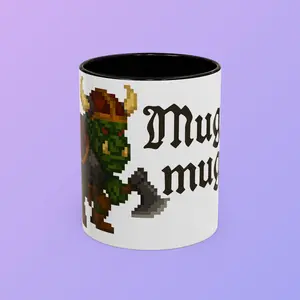 Playful Orc Gaming Mug Collection | Perfect for Gamers, Coffee Lovers, Unique Gift for Birthdays, Fun Office Decor, 11oz & 15oz, Retro mugs, Pixel Mugs, Game inspo mug, Retro Pixel mug Drinkware Tea Ceramic Washable Reusable Black