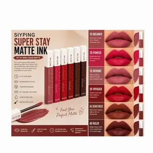 6-pc Matte Ink Liquid Lipstick - siyping Up to 16HR Wear - Intense Matte Color - No Cracking or Flaking - Comfortable Feel - Precise Applicator