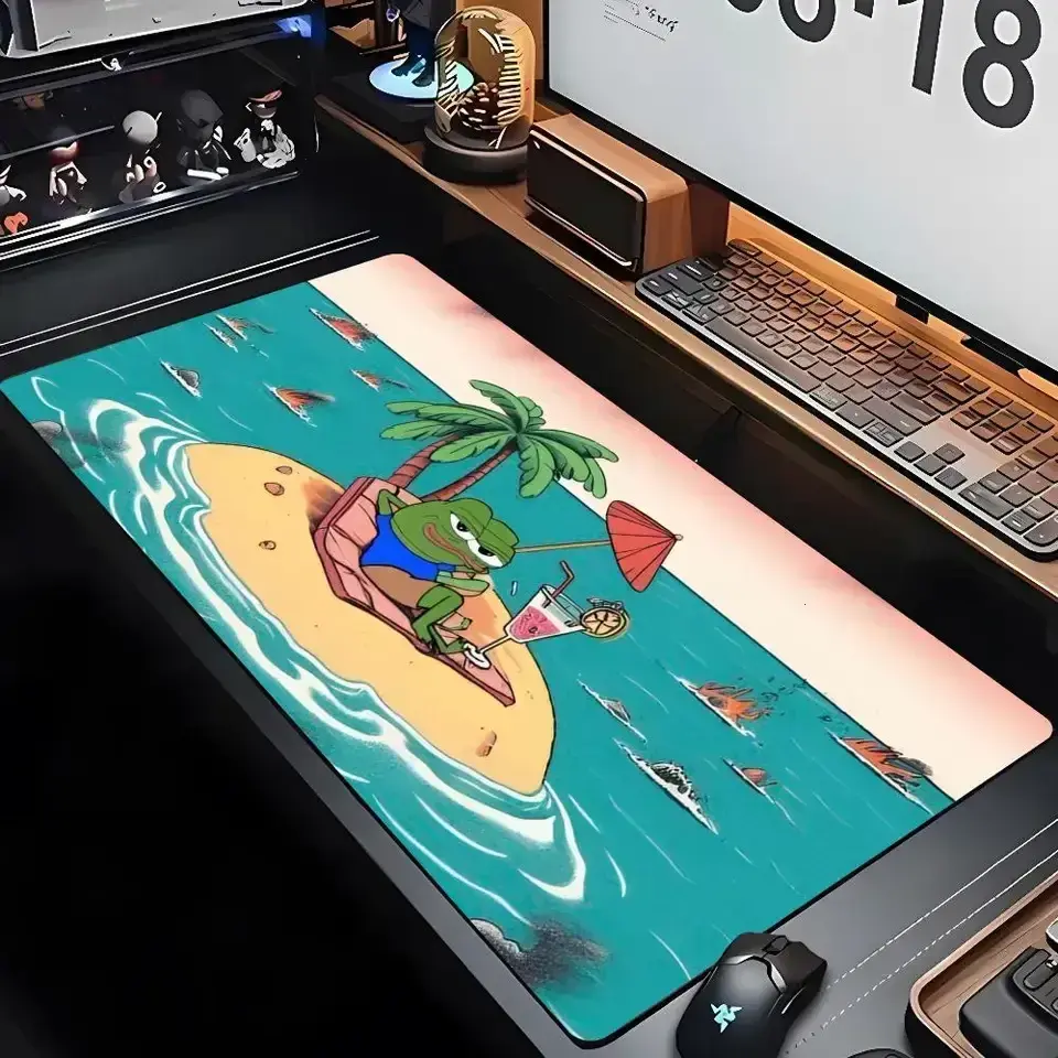 [Sale off up to 65%][Free Ship] Pepe The Frog Mouse Pad XXL Gamer Gaming PC Computer Otaku Locking Edge DIY Customized Photo Laptop Notebook Desk Mat