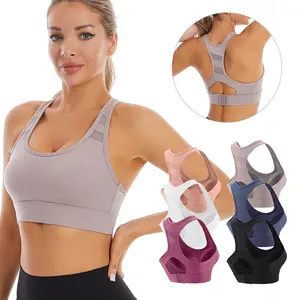 Koala Clip High-Quality Sports Bra for Women Solid Color Seamless Design Integrated Padding Perfect for Yoga Running Full Coverage Medium Impact Racerback Solid Supportive Sports Bra with Adjustable Buttons and High-Elasticity Fabric - Gym Clothes Workout