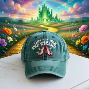 Embroidered Wizard of Oz Hat, Washed Cap, trending hat
