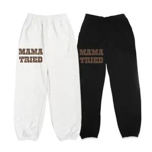 Vintage Mama Tried Joggers, Mama Tried Retro Sweatpants, Country Roads Joggers, 70s Style Sweatpants, Retro Lettered Mama Tried Lounge Pants, Cozy Graphic Joggers