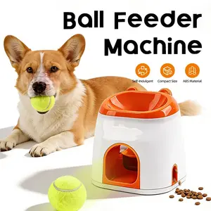 Two-In-One Pet Tennis Ball Snack Reward Machine, Dog Press Feeder Dispenser, Leak Toy Launcher, Interactive Pet Toys