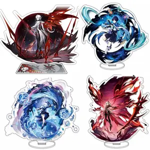 Game Genshin Lmpact Anime Figure Acrylic Stand Furina Charlotte Neuvillette Kinich Wanderer Model Plate Desk Decor Standing