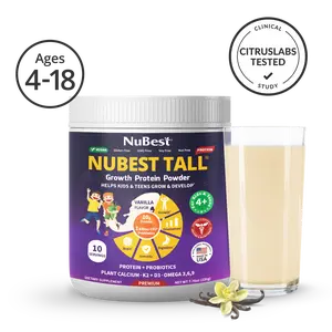 NuBest Tall Protein, Supports Optimal Bone Growth & Overall Health, Vanilla Shake, 10 Vegan Servings