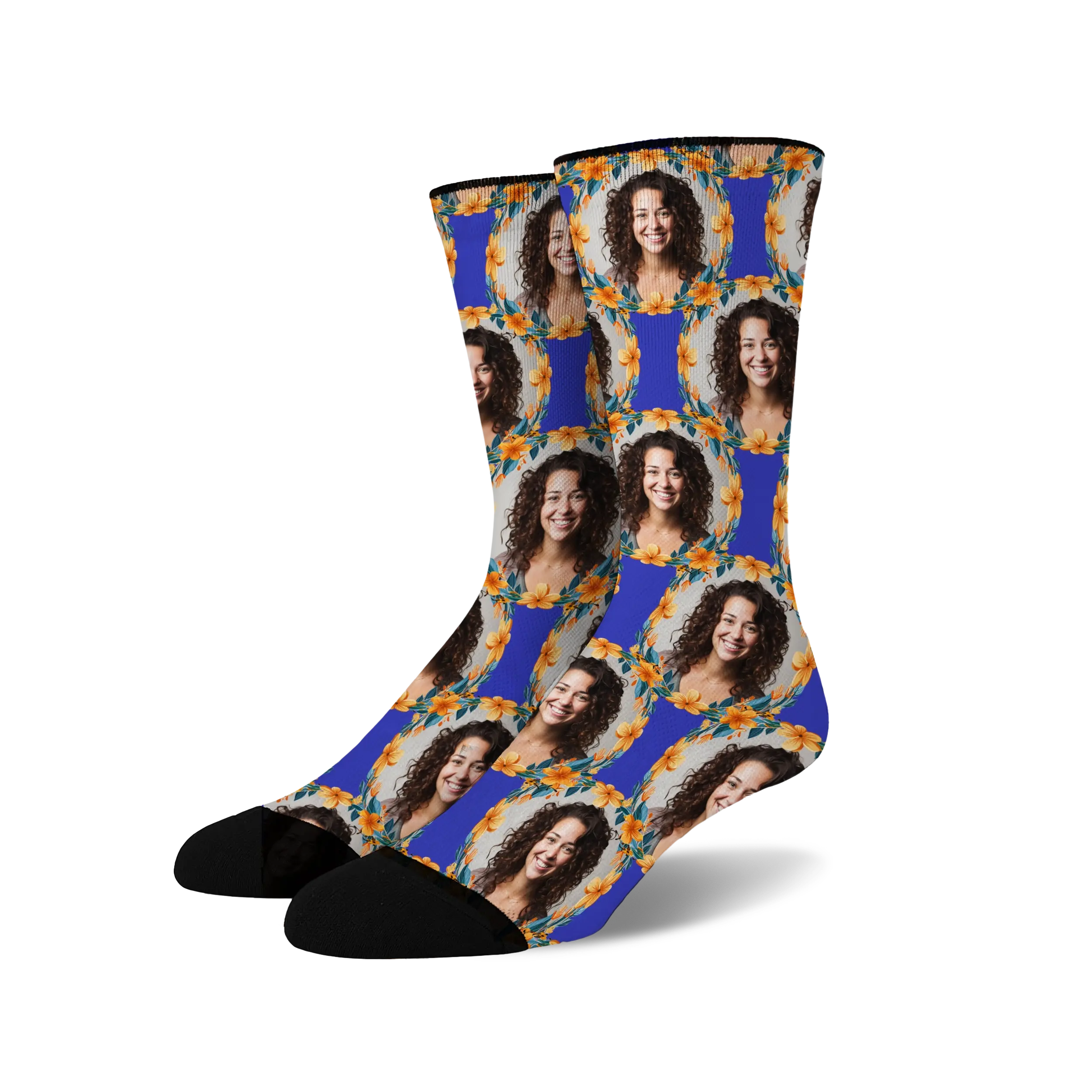 Custom Personalized Photo Flower Socks