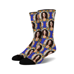 Custom Personalized Photo Flower Socks