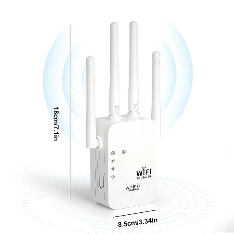WiFi Extender 2025, 1200Mbps Dual Band (5GHz/2.4GHz) Signal Booster, Covers 10,000 sq. ft & 50 Devices, Repeater with Ethernet Port for Home, Gifts