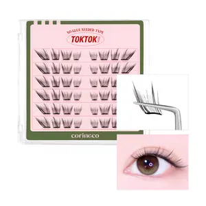 CORINGCO Self Adhesive False Eyelashes | No Glue Needed | Natural K-Beauty Lash Clusters 9/10/11mm