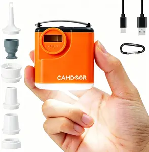 【DealsForYouDays】Mini Air Pump for Pool Floats Camdoor Portable& Pool Floats, Fast Inflate & Deflate Camping Pump with LED Light,  Inflatable Sleeping Bag Air Bed Airbeds,  2400mAh Super Strong Mini Air Mattress Pump with Camping Light