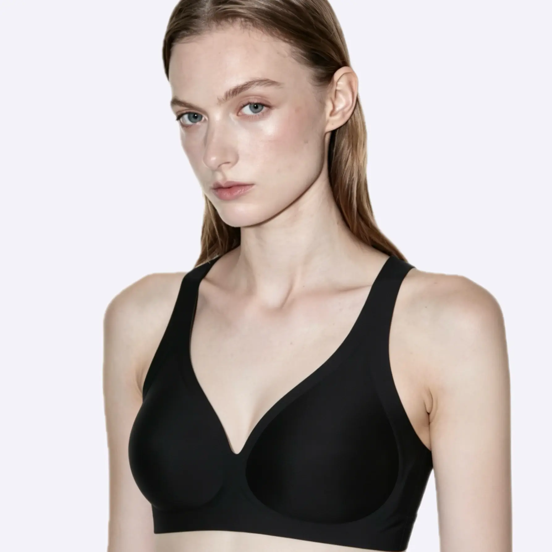 LemonSilk Women's 2-Piece Jelly Wireless Bras - Fit, V-Neck, Plain, Anti-Sag, Seamless Lift, Full Coverage, Plus Size, Comfortable Support, T-Shirt Bralette, Keyhole Back, All Seasons, Lightly Lined, Anti-Pull