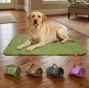3-in-1 Foldable Pet Bed, Washable Car Seat Mat & Travel Pad for Dogs, Indoor-Outdoor Camping Use with Snap Closure accessories