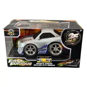 Jada Fast & Furious Brian’s Nissan Skyline GT-R R34 Diecast Toy Car Silver Blue