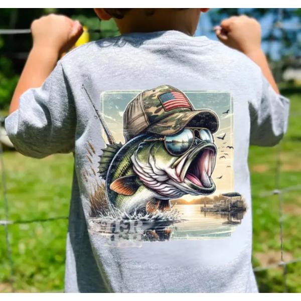Youth and Adult Bass Fishing Shirt, Hunting Youth Shirt, Boy Camo Pullover, Girl Camo Pullover, Vintage Camo Youth Shirt, toddler youth shirt, kids clothing, birthday gift, summer shirt, Family shirt, festival outfit