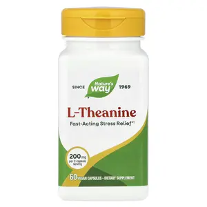 Nature's Way L-Theanine, 60 Vegan Capsules (100 mg per Capsule)