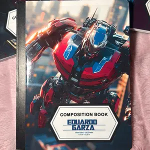 Composition Notebook Wide Ruled 100 Sheets 8.75 x 7.25 inches Featuring Robotic Design