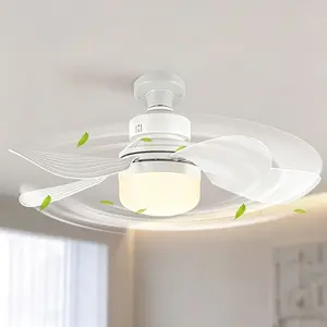 20.5" E26/E27 Screw-in Ceiling Fan with Light & Remote Control, 3-Color Dimmable LED, 3 Speeds, Easy Install Fan Light Combo for Bedroom, Living Room & Kitchen Balloon Arch Kit Frame Stand