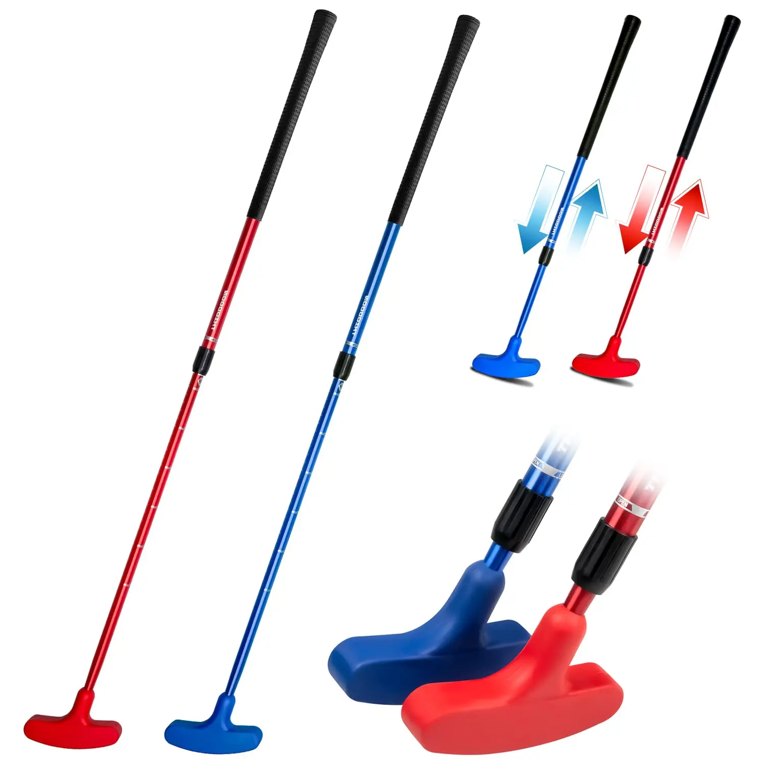 THIODOON 2-Pack Golf Putters - Adjustable Length Mini Golf Club for Right/Left-Handed Users, Ideal for Home, Balcony, Office Use, Birthday/Christmas Gifts for Kids & Adults