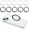 10Pcs Magnetic Phone Ring Sticker Ultra-Thin Metal Universal, Self-Adhesive Iron-Metal Ring for Wireless Charging & Car Mount, 5.5cm, TPU/Silicone/PC Case Compatible, 5 Black + 5 Silver