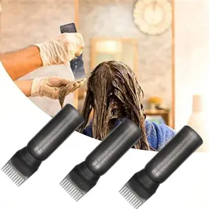 3-Piece Comb-Style Hair Dye Applicator Bottles, Rectangular Containers with Measurement Markings, Soft Bristles for Even Application