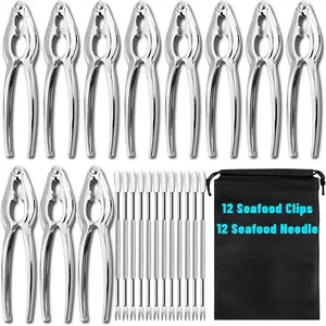 24 count Crab Crackers and Tools, Heavy Duty Nut Crackers Seafood Tools for Crab  - Crab Nut Lobster Crackers Opener Cracker Tools for Kitchen Kits, Nut Cracker Set