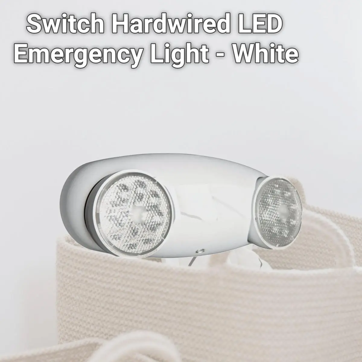 Lithonia Lighting 3495017 Hardwired Switch-Controlled LED Emergency Lamp, White Indoor Low Profile Ceiling Mount, 90-Min Emergency Power, 120V, Modern Design, Quick Installation, Energy Efficient, Egress Safety