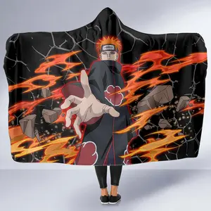Pain Akatsuki 3D Hooded Blanket, 3D Anime Naruto Throw Blanket, Fleece Inside Hooded Blanket, Mother's Day Gifts
