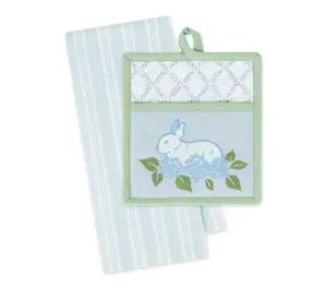 Design Imports Bunny Garden Potholder Gift Set