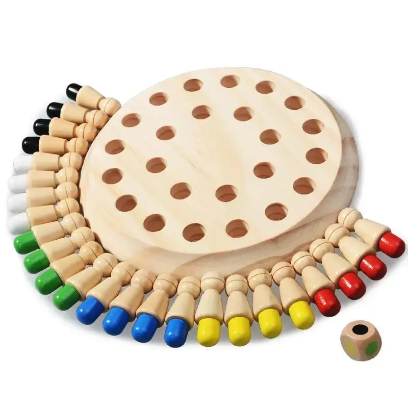 Wooden Memory Match Stick Chess Color Game Board Puzzles Montessori Educational Toy Cognitive Ability Learning Toys For Children Strategy Board Games Tabletop Games Sticks Game