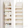 Criusia Heavy Duty Over-the-Door Multipurpose Storage Bag - Non-Woven Dustproof Organizer, 50 lbs Load Capacity, 6 Large Front Pockets, 10 Side Slots, Snap Hook Access, Home Storage Organization for Baby Nursery, Bathroom Toiletries