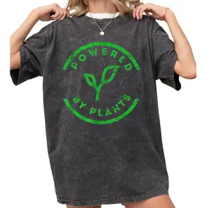 Vegan Fitness T-Shirt – Washed, Plant-Powered Design for Workout Comfort