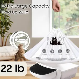120 Tidy Draw-Pack Cat Litter Box Robot 5/4/3 Waste Bags Automatic Litter Box Bags, Tear-free, Sensor-compatible, Thick Heavy Duty Cat Litter Box Liner Bag