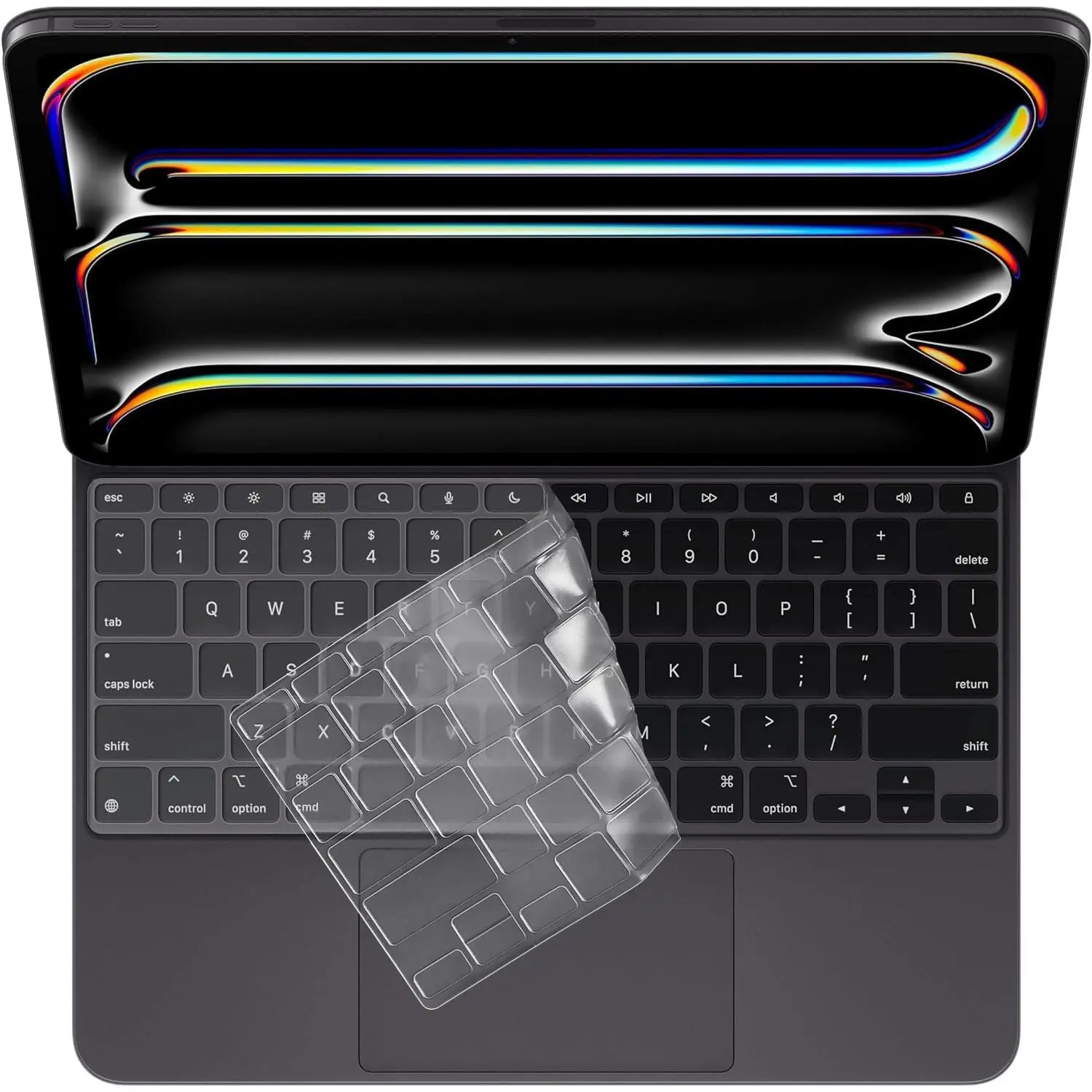 Keyboard Cover Skin for Magic Keyboard (M4) iPad Pro 13-inch 2024 (M4 Chip, A2925/A2926) US Enter TPU Protector for iPad Magic Keyboard M4 iPad Pro 13'' 2024 Accessory (Transparent)