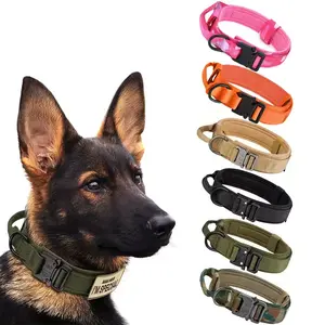 Tactical Dog Training Collar Adjustable Heavy Duty 1000D Nylon Quick Release Buckle for Comfortable Fit and Safety
