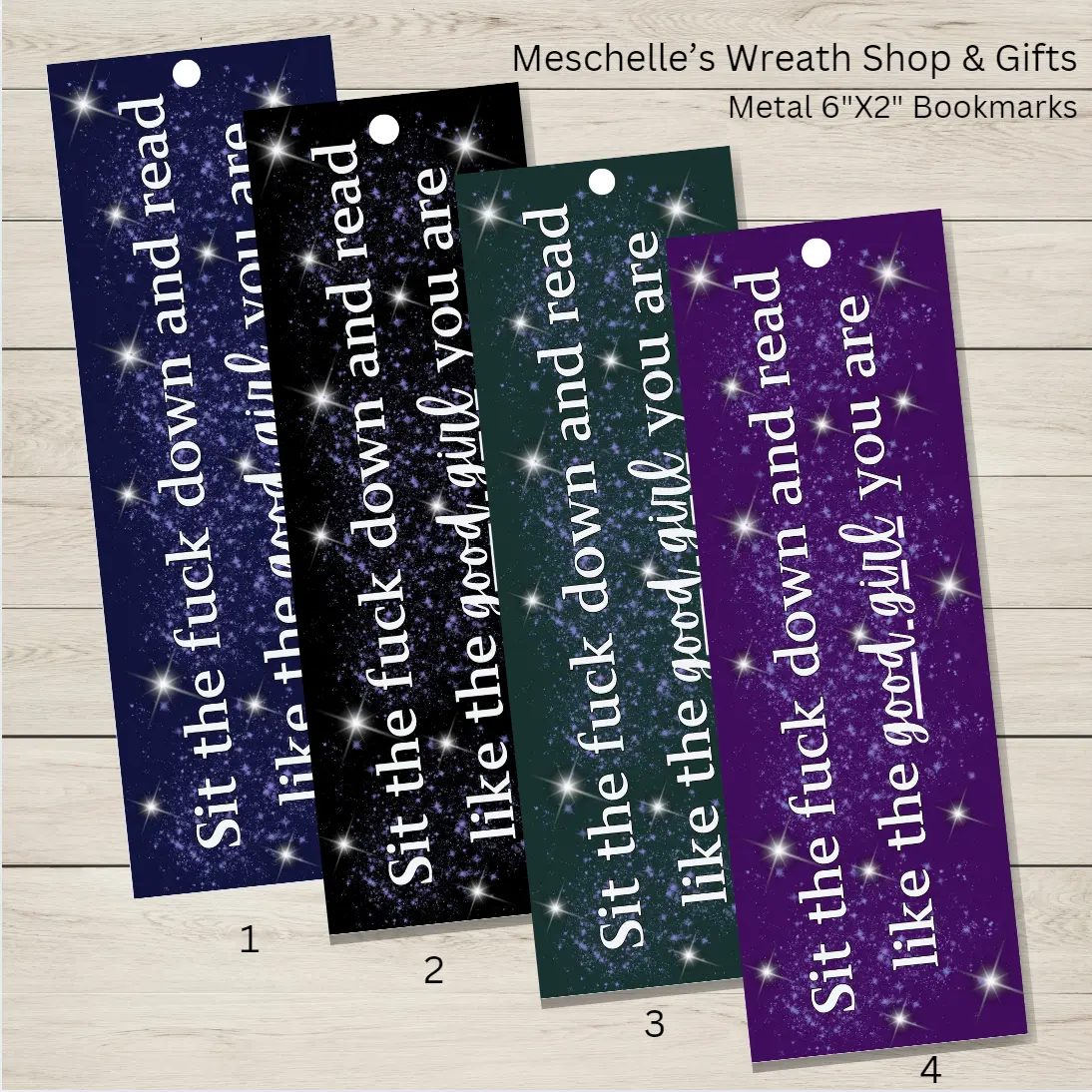 Glossy Finish Tassel Bookmarks (2x6 in) - "Sit the F*ck Down and Read like the GOOD GIRL you are" Design, Literature & Art Themed Thoughtful Gift for Book Readers, Stocking Stuffers for Friends, Students, Coworkers