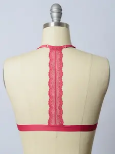 Eyelet Lace T-Back Bralette Wireless