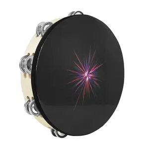 10 Inch Double Row Tambourine, Colorful Handheld Tambourine, Musical Instrument for Party, Concert, Performance, Music Accessories, Percussion Musical Instruments