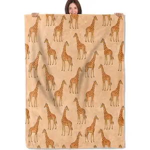 Graceful Giraffe Blanket Soft Lightweight Flannel Throw Blanket for Living Room Bedding Travel Home Decor Cozy Blankets Gifts for Adults Kids Women Men