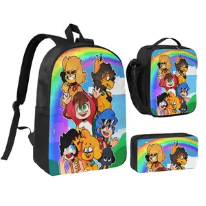 Ultra Light Mikecrack Minecraft videos School Daypack 3pcs Stylish Spanish Players Backpack Set with Insulated Lunch Bag & Pencil Pouch Hot Trend Mikecrack Roblox gameplay Backpack   Back to School Gifts