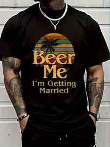 100% Cotton Beer Me I'm Getting Married Groom Bride Bachelor Party Gift T-Shirt Women's Men's Graphic Tee Crew Neck summer vacation Tops