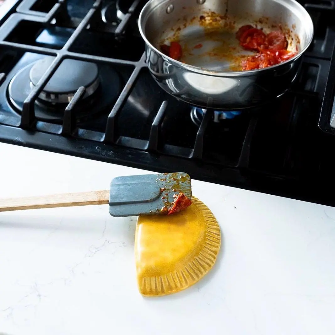 Handmade Empanada Spoon Rest - Fun + Functional Ceramic Kitchen Decor