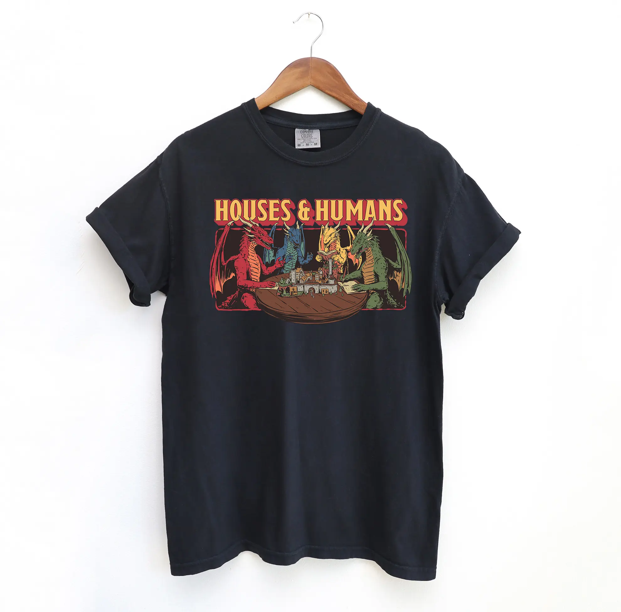 Houses and Humans Tshirt, DnD Comfort Colors Shirt, Funny Dungeons and Dragons Meme Tshirt