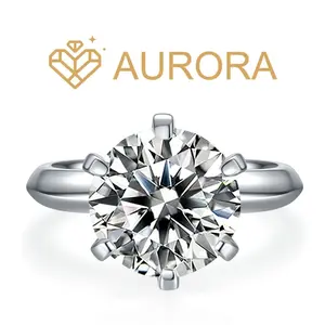 【45 The One】5.0Carat Moissanite rings with 925 Sterling Silver Engagement Anniversary Wedding Jewelry Synthetic Moissanite