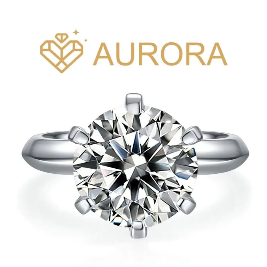 【45 The One】5.0Carat Moissanite rings with 925 Sterling Silver Engagement Anniversary Wedding Jewelry Synthetic Moissanite
