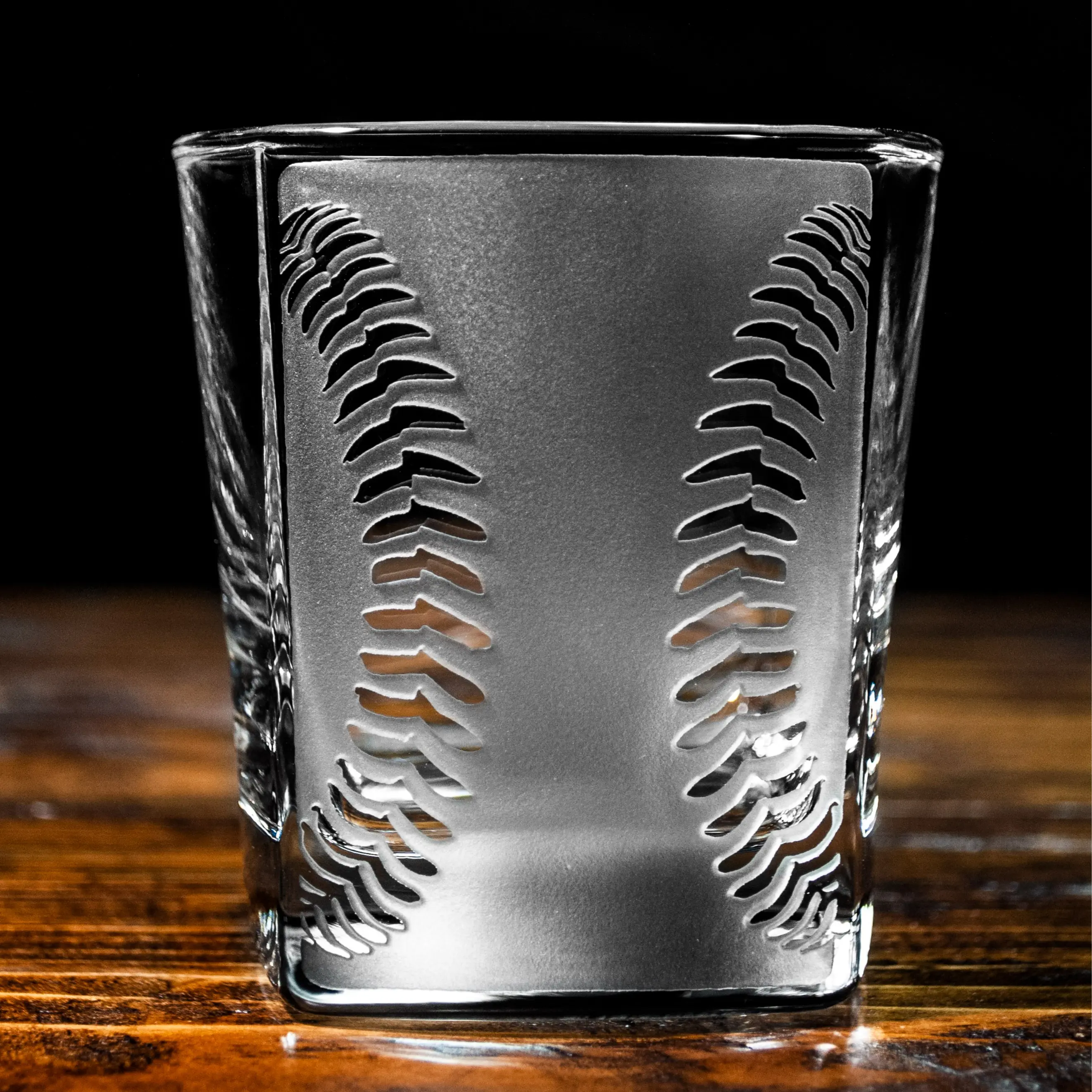 Baseball Square Whiskey Glass 9.25oz