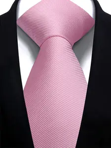 Men's Classic Polyester Solid Textured Tie, 24 Colors Plain Design, Business & Wedding Party Accessory, High-End Fashionable Necktie for All Seasons, Plain Ties