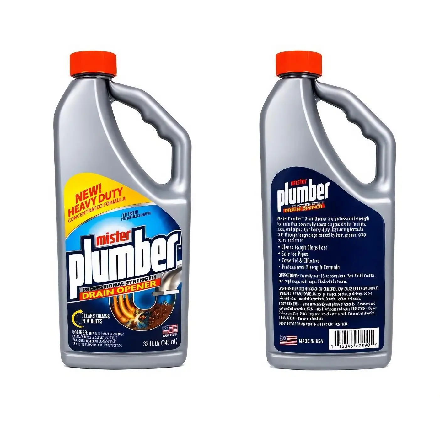Mister Plumber Professional Strength Drain Opener 32 oz Heavy Duty Formula for Household