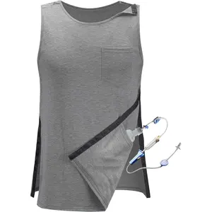 iWoo Post Surgery Tank Tops for Women/Men Mastectomy Shoulder Tearaway Snap Shirts Button Up Rotator Cuff Chemo Recovery