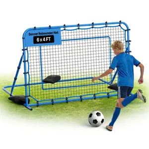 VEVOR Soccer Rebounder Net, Quick-Switch Angle Soccer Goal Rebounder for Control, Passing Practice, Heavy-Duty Iron Frame PE Net, Easy Setup Ball Training Aids Equipment for TeensAdults, 6x 4 ft
